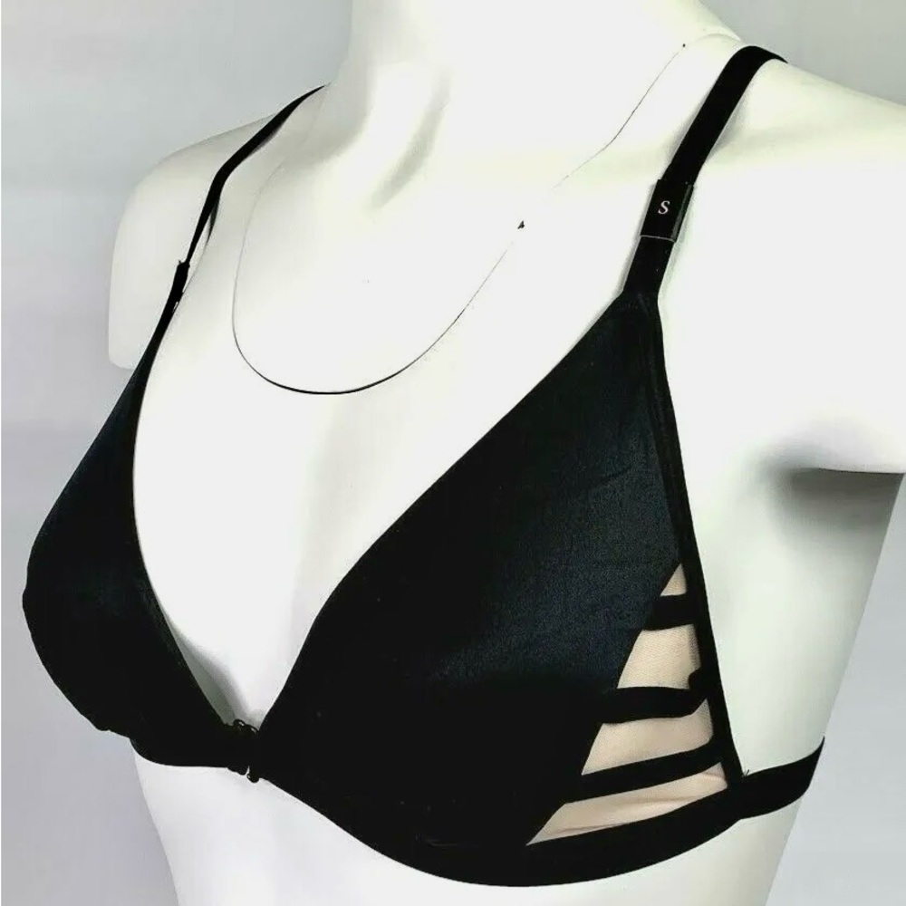 New Victorias Secret Bralette Front Close Bra Size XS Black NWT
